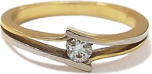 Lovrin złoty pierścionek 585 zaręczynowy z białym złotem