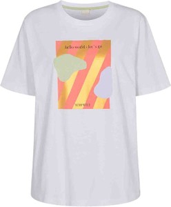 T-shirt Numph z krótkim rękawem z okrągłym dekoltem w młodzieżowym stylu
