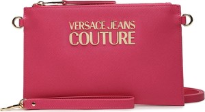 Różowa torebka Versace Jeans w młodzieżowym stylu matowa na ramię
