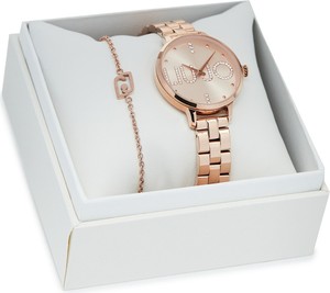 Liu-Jo Zestaw zegarek i bransoletka Liu Jo Couple Plus TLJ2041 Różowe złocenie
