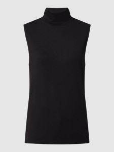 Czarna bluzka Soaked in Luxury z golfem bez rękawów w stylu casual