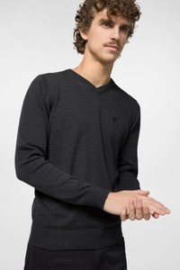 Czarny sweter Próchnik w stylu klasycznym z tkaniny