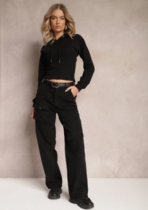 Czarne spodnie Renee w stylu casual z bawełny