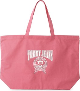 Różowa torebka Tommy Jeans w młodzieżowym stylu duża matowa