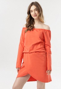 Pomarańczowa sukienka born2be w stylu casual