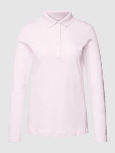 Różowa bluzka Christian Berg Woman z długim rękawem z bawełny z golfem