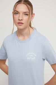 Niebieski t-shirt Converse z bawełny