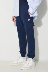 Niebieskie spodnie Adidas Originals z bawełny w sportowym stylu