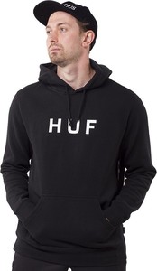 Czarna bluza HUF w młodzieżowym stylu z bawełny