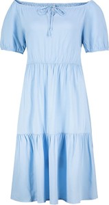 Niebieska sukienka Fresh Made mini z krótkim rękawem