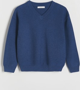 Granatowy sweter Reserved z bawełny