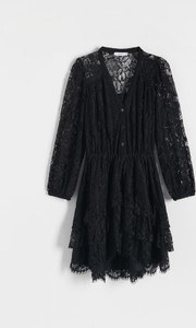 Czarna sukienka Reserved mini z dekoltem w kształcie litery v