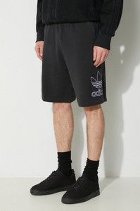Czarne spodenki Adidas Originals w sportowym stylu z bawełny