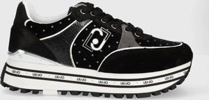 Czarne buty sportowe Liu-Jo sznurowane w sportowym stylu