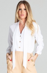Bluzka Figl w stylu casual z długim rękawem z dekoltem w kształcie litery v