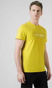 Żółty t-shirt 4F z krótkim rękawem