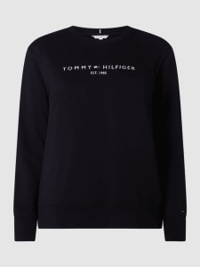 Czarna bluza Tommy Hilfiger krótka w stylu casual
