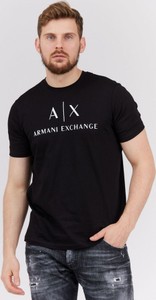 Czarny t-shirt Armani Exchange w młodzieżowym stylu