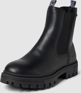 Czarne buty dziecięce zimowe Tom Tailor na zamek ze skóry ekologicznej