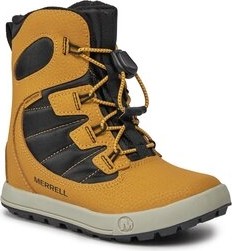 Żółte buty dziecięce zimowe Merrell dla chłopców sznurowane