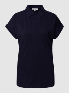 Granatowy t-shirt Christian Berg z krótkim rękawem w stylu casual z bawełny
