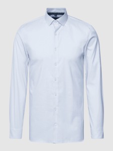 Niebieska koszula Olymp No. Six z bawełny z długim rękawem