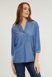 Niebieska bluzka Monnari z dekoltem w kształcie litery v w stylu casual