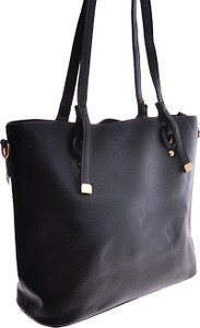Czarna torebka Pantofelek24 ze skóry ekologicznej duża w stylu glamour