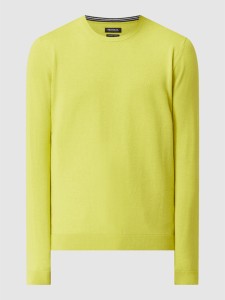 Żółty sweter McNeal w stylu casual z bawełny z okrągłym dekoltem