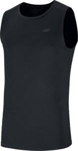 Czarna koszulka 4F w sportowym stylu z dzianiny