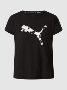 Czarny t-shirt Puma z okrągłym dekoltem z krótkim rękawem
