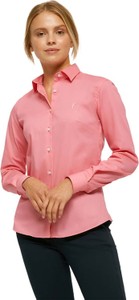 Różowa koszula Polo Club w stylu casual z bawełny z kołnierzykiem