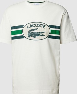 T-shirt Lacoste z krótkim rękawem z nadrukiem w młodzieżowym stylu