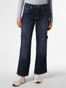 Granatowe jeansy MAC w street stylu z bawełny