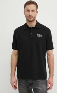 Czarna koszulka polo Lacoste z bawełny w stylu casual