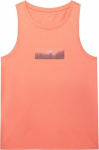 Pomarańczowa koszulka 4F z krótkim rękawem w sportowym stylu
