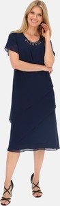 Granatowa sukienka POTIS & VERSO z krótkim rękawem prosta