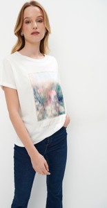 T-shirt Mohito z krótkim rękawem w młodzieżowym stylu z okrągłym dekoltem