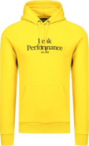 Żółta bluza Peak performance z dresówki w młodzieżowym stylu