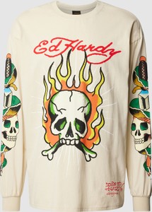 T-shirt Ed Hardy w młodzieżowym stylu z bawełny z nadrukiem