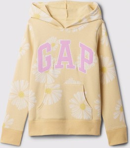 Żółta bluza dziecięca Gap z bawełny w kwiatki