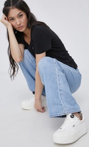 Czarny t-shirt Tommy Jeans z krótkim rękawem