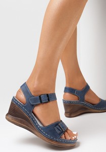 Granatowe sandały born2be w stylu casual