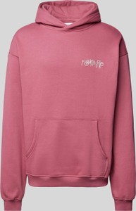 Różowa bluza Multiply Apparel z bawełny w młodzieżowym stylu