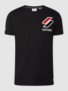 Czarny t-shirt Superdry w młodzieżowym stylu z bawełny