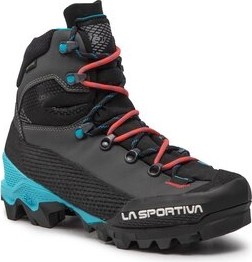 Czarne buty trekkingowe La Sportiva z płaską podeszwą sznurowane