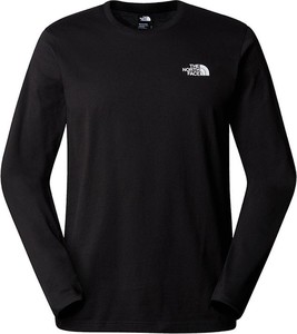 Czarna koszulka z długim rękawem The North Face z długim rękawem z bawełny w sportowym stylu