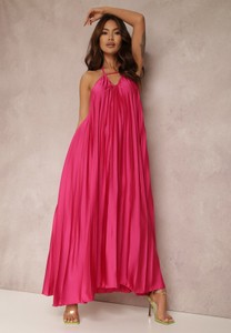 Różowa sukienka Renee z dekoltem w kształcie litery v bez rękawów