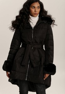 Czarna kurtka Renee w stylu casual długa