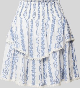 Niebieska spódnica YAS w stylu casual mini z bawełny